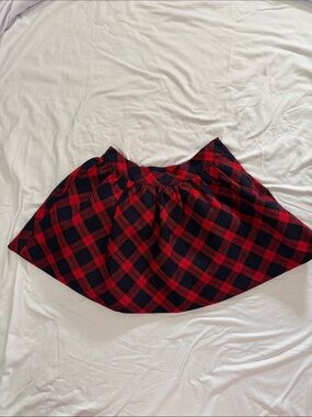 Janie and Jack Red and Black Plaid Flared Skirt